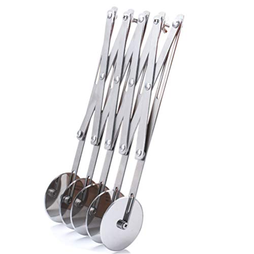 Dough Divider 5 Wheel Pastry Cutter, Wosoova Stainless Steel Expandable Pizza Slicer Knife, Multi-Wheel Baking Cutter Roller for Brownies, Cookies, Cake, Pasta Dough - Thumbnail 7