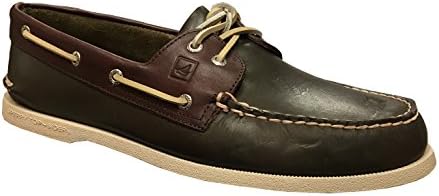 Sperry Top-Sider Men's A/O 2 Eye Tones Boat Shoe, Olive/Burgundy, 8.5 M US