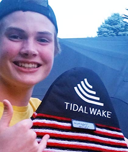 Tidal Wake TAG-IT Green & Blue Striped Surf & Wake Board Sock Bag with Built-in Name Tag, Snub Nose Style, 58", Tag Your Bag - Personalize with Your Name! - Thumbnail 4