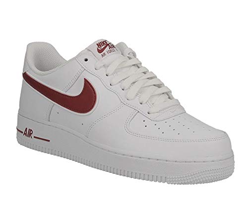 Nike Men's Air Force 1 '07 3 Basketball Shoes White/Gym Red, Size 8