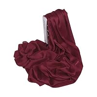 Nubstous Womens Solid Color Mulberry Silk Head Scarf Evening Wrap Wedding Shawl Wine Red 180cm