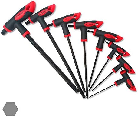 8 Pieces T-Handle Hex Key Wrench Ball End Allen Hex Key Wrench Spanner Hand Tool Set 2Mm-10Mm for Auto Bike Motorycle