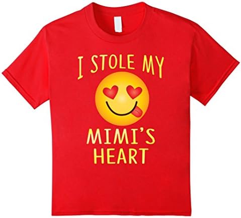 Kids Funny Family Group Shirt I Stole My Mimi's Heart 10 Red