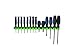 Olsa Tools Premium Wall-Mount Screwdriver Organizer - Black Nylon with Neon Green Clips - Holds 14 Screwdrivers - Part: 1031
