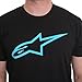 ALPINESTARS Men's Ageless Classic Tee, Black/Turquoise, Large