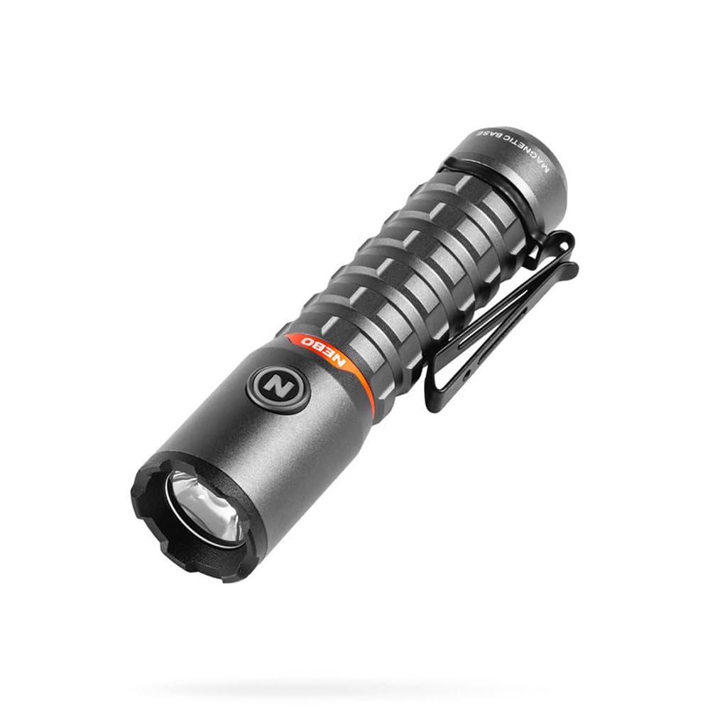 NEBO Torchy 2K 2,000 Lumen LED USB Rechargeable Torch - Up To 30 Hours Charge Camping & Work With 5 Light Modes, Removal Steel Belt/ Pocket Clip, Mag Dock USB Charger, Water Resistant