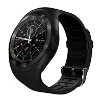 Dserw Y1 Smart Watch Sleep Monitor Waterproof Bluetooth Phone Call Fitness Track Pedometer Wristwatch for Android - Black