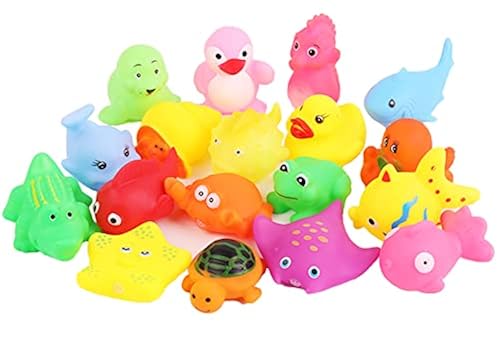 18 PCS Preschool Bath Toys Set for Toddlers Kids 1-3 2-4, Rubber Cute Sea  Animals, Rubber Duck Toy for Infants - Main Image