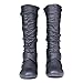 Twisted Shelly Womenâ€s Mid Calf Slouch Boots, Flat Ladies Shoes, Black, Size 10