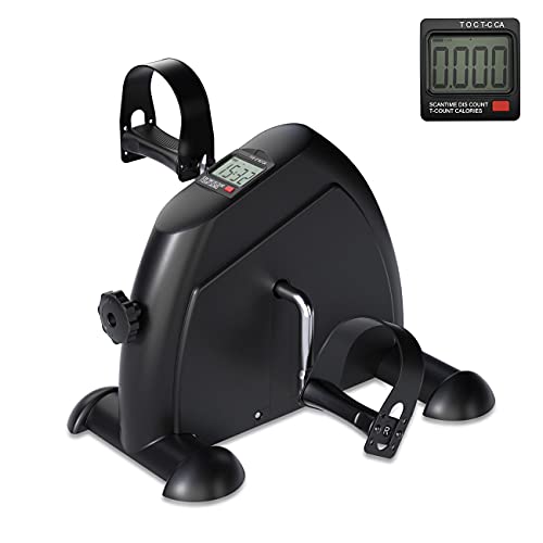Under Desk Bike Pedal Exerciser Mini Foot Cycle Bike for Arm & Leg Exercise with LCD Display and Adjustable Resistance Desk Cycle Workout Office Home Women Men Seniors(Black)