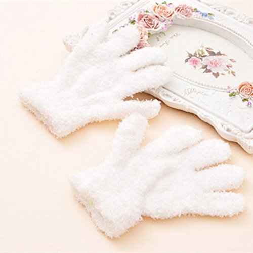 Digood Toddler Newborn Baby Girls Boys Knitting Cotton Mitten Finger Winter Warm Gloves (1-6 Years old, white)