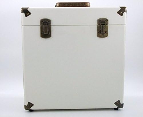 SW-B18 Portable vinyl record box storage cases for vinyls album collections (Cream)