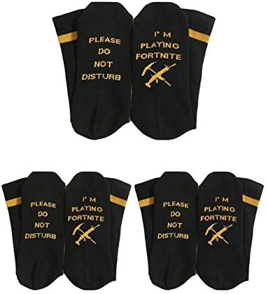 JOLOS 'Do Not Disturb' I'm Playing Fortnite' Funny Ankle Socks for Men Kids Boys- Great Gamer Gift For Fornite Lovers
