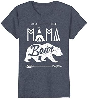 Womens Mama Bear T shirt Mothers Day Family Matching Couple Women Small Heather Blue