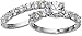 Amazon Essentials Platinum-Plated Sterling Silver Infinite Elements Zirconia Round-Cut Bridal Set, (previously Amazon Collection)