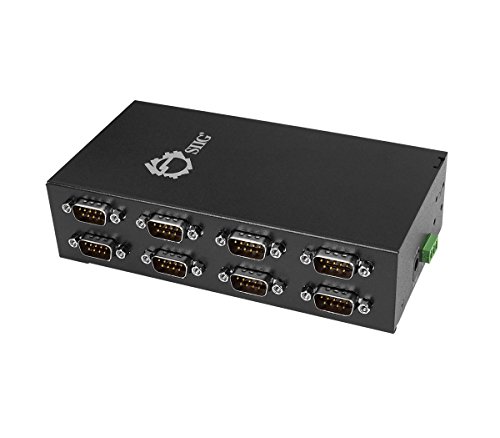 SIIG (ID-SC0U11-S1) 8-Port Industrial grade USB to RS-232 Serial Adapter with 15KV ESD & power input surge protection per port, wall & DIN rail-mount equipped