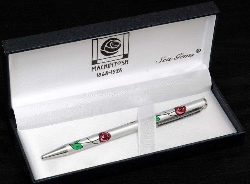 Sea Gems Presented by Celtic Glass Designs Pen in a Mackintosh Single Rose Design.