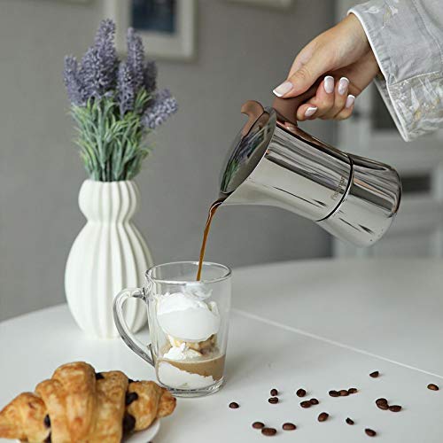 DYB Espressokocher Moka Pot induktion Home Edelstahl Kaffee Topf büro Make kaffeegerät italienische Konzentrat Kaffee… – Bild 7