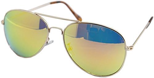Eight Tokyo (Japan Import) YF388-8M Men's UV Cut Teardrop Type Sunglasses Gold/Yellow Mirror