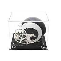 Deluxe Clear Acrylic Football Helmet Display Case with Silver Risers (A002-SR)