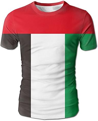 JIN HUA XU Men's United Arab Emirates Flag Tshirts 3D Print Short Sleeve Whole Picture Tee