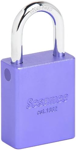 Sesamee 90219 KD Aluminum Rekeyable Safety Lock-Out with 1-1/2-Inch 40mm wide Padlock and 1-Inch Hardened Steel Shackle, Purple