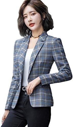 Showloveinレディース テーラード ジャケット 春秋冬ジャケット ショートブレザー シングルボタン エレガント オフィスカジュアル 通勤