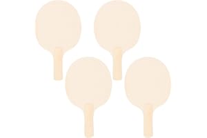 COHEALI 4-Pack Unfinished Wooden Pong Paddles Blades DIY Table Tennis Racket Blanks for Indoor Outdoor Table Tennis Paddle Game