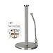 Stand Up Paper Towel Holder, Easy to Tear, Sturdy Stainless Steel, Paper Towel Dispenser with Anti Rust Weighted Base for Tissue and Garbage Bags in Roll