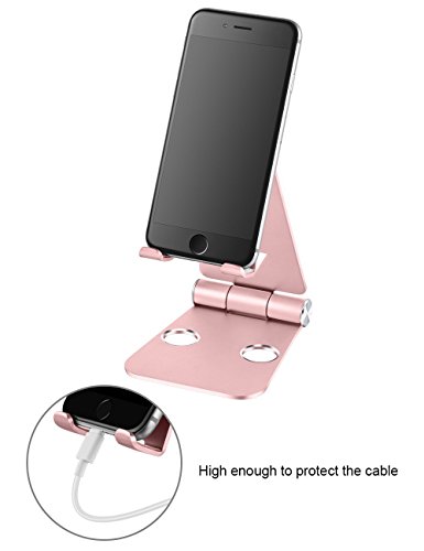 Multi-Angle Tablet Stand for iPAD And iPhone : Desktop Adjustable Cell Phone Table Video Game Stand Holder Dock for iPhone 7 6 Accessories, iPad and Tablets (4-10'') Universal Accessories Desk- Gold