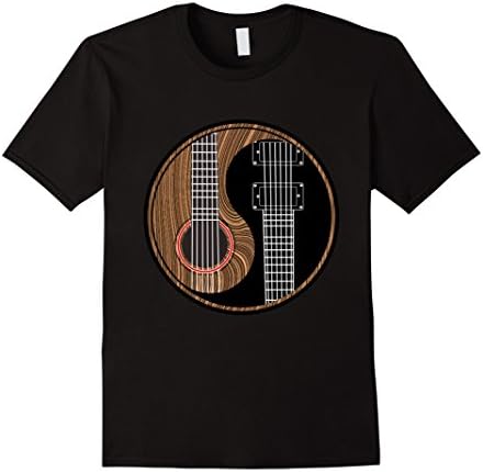 Men's Yin Yang Guitar Rock Shirt XL Black