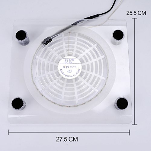 WOWLED USB RGB LED Cooler Cooling Fan Pad Stand with Mini Controller Transparent for Labtop Notebook PS4 Playstation 4 Xbox 360 Xbox One Consoles