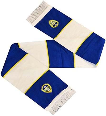 Leeds United FC Official Football/Soccer Crest/Logo Bar Scarf (One Size) (White/Blue/Yellow)