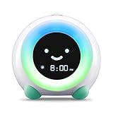 LittleHippo Mella Ready to Rise Children's Sleep Trainer, Alarm Clock, Night Light and Sleep Sounds Machine (Tropical Teal)