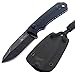 Fixed Blade Neck Knife, Drop Point Blade, Black G10 Handle, 4-3/4-Inch Overall