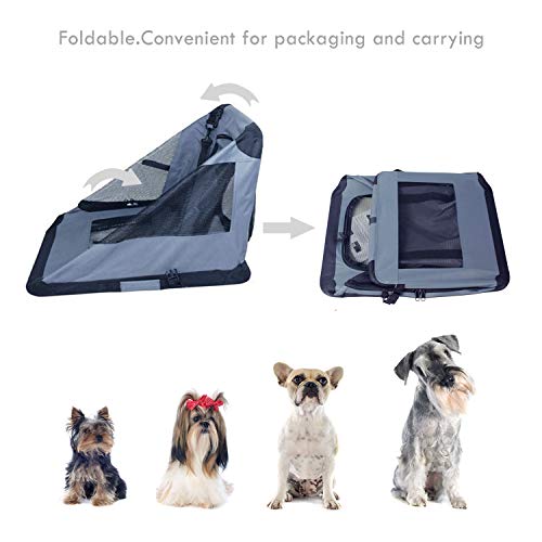 JESPET Soft Dog Crates Kennel for Pets, 3 Door Soft Sided Folding