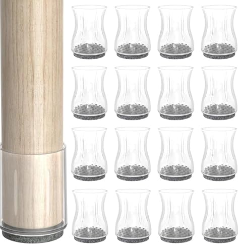 Photo 1 of JLKDQ Chair Leg Floor Protectors, Chair Leg Covers to Protect Floors, Chair Leg Protectors for Hardwood Floors, Anti-Scratch & No Noise. 16 Pcs Clear.