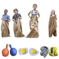 Zelka Outdoor Relay Race Kit- Fun Backyard Birthday Games- 2 Potato Sack Bags for Kids, 2 Legged Race Bands, 2 spoons, and 2 Eggs- Includes Premuim Zelka Bag