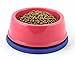 4UtoShop DYL No Ant Pet Bowl Plastic with Non-Skid Rubber and Unique Design Moat Suitable for Puppy Small Sized Dogs and Cats (M, Pink)(8oz)