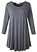 LARACE 3/4 Sleeve Shirts for Women Plus Size Tunic Dressy Top Loose Fit Flare T-Shirt(1X, Deep Gray)