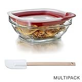 Rubbermaid Easy Find Lid Glass Food Storage Container, 2.5 cup (set of 4) and Free Baker's Secret Spatula - Bundle