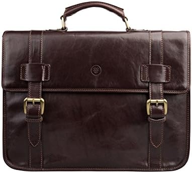 Personalized Maxwell Scott | The Micheli | Leather Briefcase | Fine Quality, Genuine Leather Goods | Made In Italy | Male