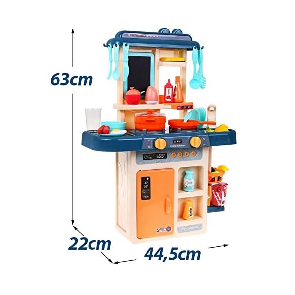 Kinderplay Kinderküche Spielküche Spielzeugküche Küchenset - Licht, Wasser, Dampf, Ton, 65 Küchenzubehör, Die Höhe… – Bild 8