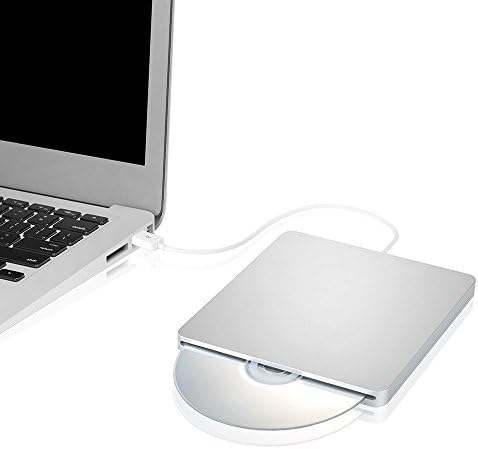 Seewa External Slot in Loading DVD Drive USB 2.0 Burner Writer CD RW / DVD RW Superdrive for Apple Macbook, Macbook Pro, Macbook Air, Compatible System support Windows 10