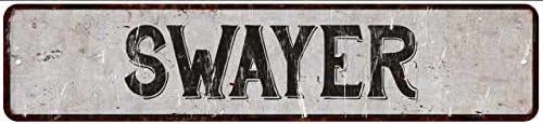 SWAYER Street Sign Rustic Chic Sign Home man cave Decor Gift White M41805068