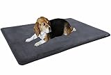 Dogbed4less Premium Extra Large Gel-Infused Memory Foam Dog Bed Mat Pillow Topper, Fit XL 48"X30" Crate, Waterproof Non Skid Bottom, Gray