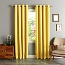 Gorgeous Home *DIFFERENT SOLID COLORS & SIZES* (#72) 1 PANEL SOLID THERMAL FOAM LINED BLACKOUT HEAVY THICK WINDOW CURTAIN DRAPES BRONZE GROMMETS (BRIGHT YELLOW, 63" LENGTH)