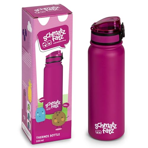 Schmatzfatz Klarstein Children's Thermal Water Bottle Non-Drip for Cold and Hot Water, Water Bottles for Boys and Girls, BPA Free, Metal Bottle for Boys and Girls, Thermos Water Bottle