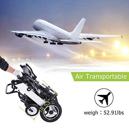 image for ELENKER Electric Wheelchair, Foldable Powered Mobility Aid Folding Car