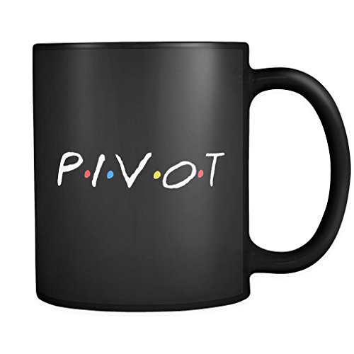 PIVOT 11oz Grade A Quality Black Ceramic Mug/Cup - Inspired by FRIENDS - Perfect Gift for the fans